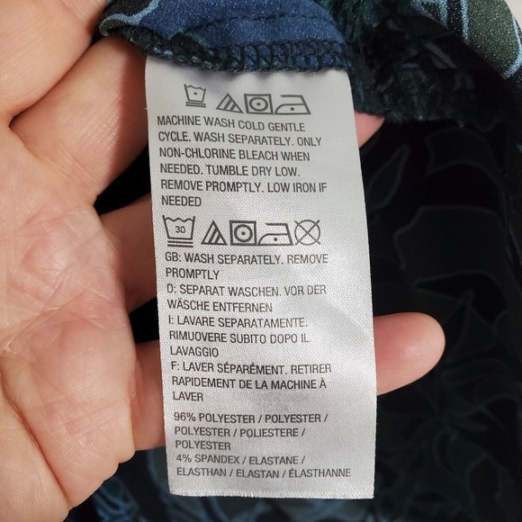 Logo Lori Goldstein Women Stretch Shirt Size Medium Floral Button Office Artsy - Picture 6 of 12